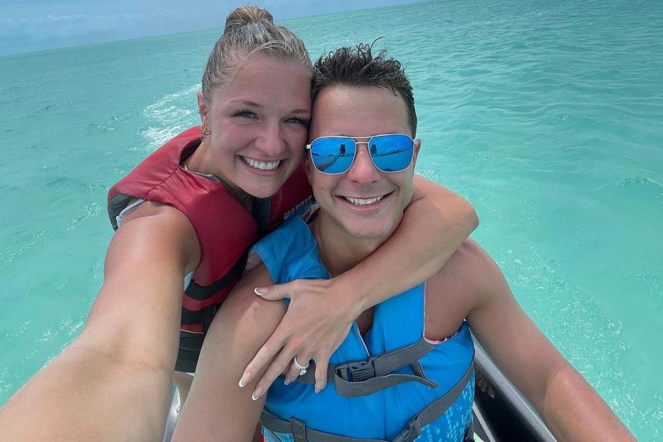 <p>Jenna Purdy/Instagram</p> Brock and Jenna Purdy during their honeymoon in Turks and Caicos. 