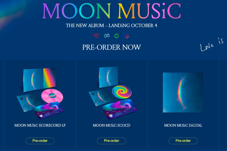 Coldplay lanzó la preventa de su nuevo álbum, Moon Music, en su página web oficial