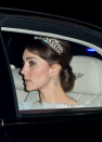 <p> Kate wore the Lover's Knot Tiara for the first time in 2015, at the annual Diplomatic Corps reception held at Buckingham Palace, along with a pale blue Alexander McQueen gown - a peek of which was given as she arrived by car. It was a big moment since the headpiece hadn't been seen on the head of a royal since Princess Diana in 1991. </p>