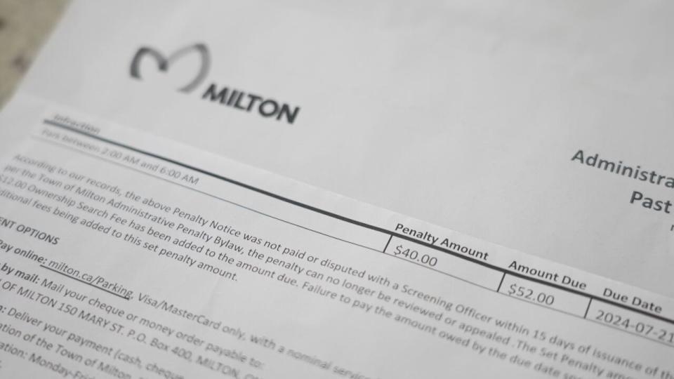 In June, Priyanka Kashyap received noticed from the Town of Milton for overdue parking tickets. 