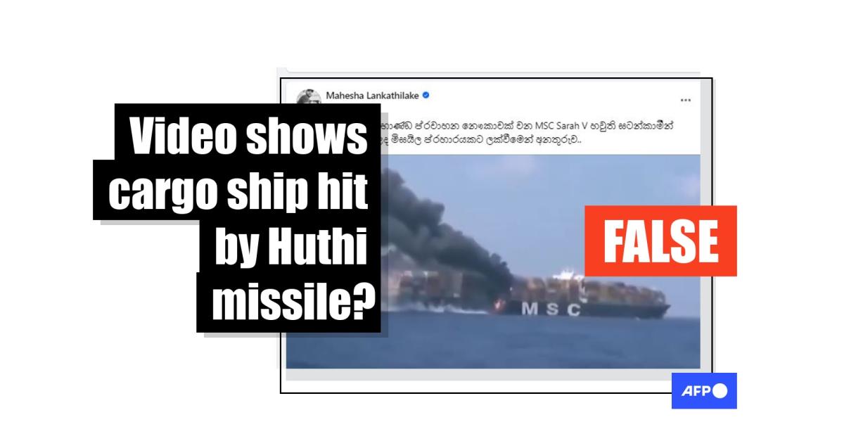 Old video of fire on cargo ship in Sri Lanka wrongly linked to Houthi attack