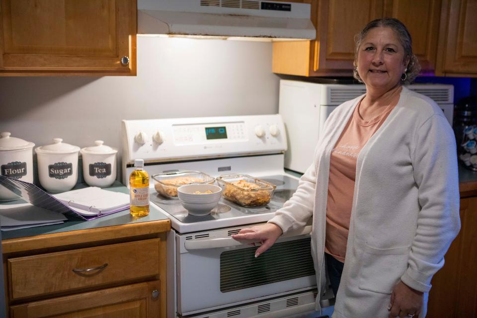 Stacey Rauch in her kitchen with her "Ham Loaf" at her home on December 7, 2022 in Lancaster, Ohio.
(Photo: Ty Wright/Eagle Gazette)