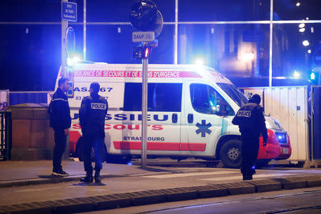 Police secure a street and the surrounding area after a shooting in Strasbourg, France, December 11, 2018. REUTERS/Vincent Kessler