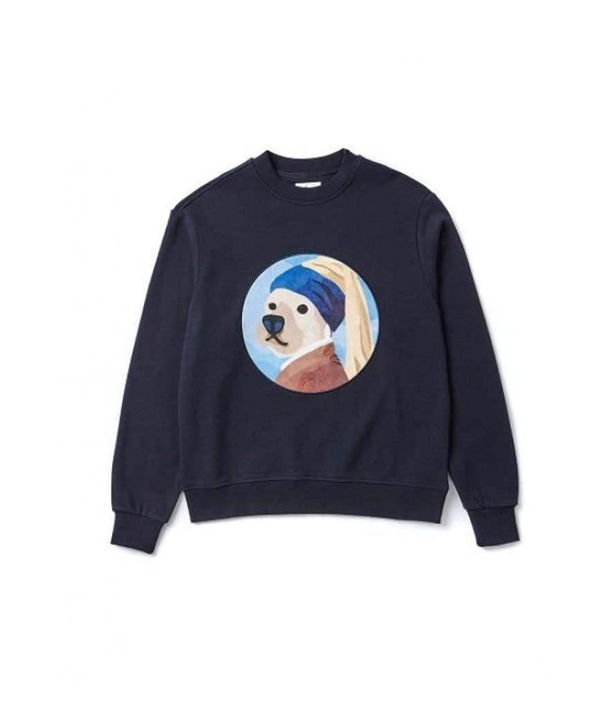 <p>Pearl Earring Dog Sweat-shirt, $103, <a rel="nofollow noopener" href="http://us.wconcept.com/pearl-earring-dog-patch-sweat-shirts-navy.html" target="_blank" data-ylk="slk:wconcept.com;elm:context_link;itc:0;sec:content-canvas" class="link ">wconcept.com</a> </p>