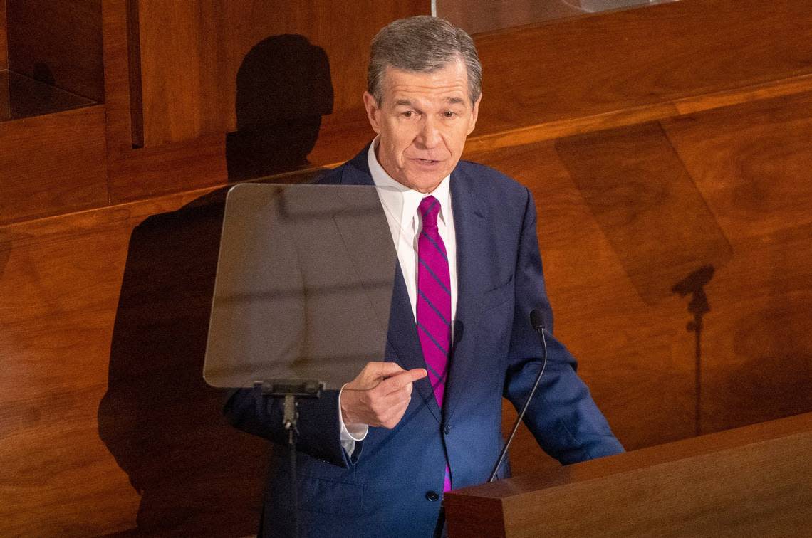 N.C. Gov. Roy Cooper delivers his State of the State address to a joint session of the N.C. General Assembly on Monday, March 6, 2023.