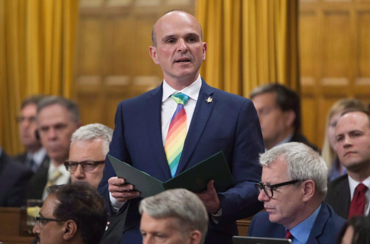 Liberal MP Randy Boissonnault rises during statements in the House of Commons in June. Prime Minister Justin Trudeau has named the Edmonton MP as his special advisor on LGBTQ2 issues. Photo from The Canadian Press/Adrian Wyld