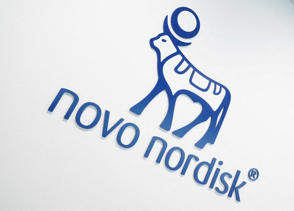 FILE PHOTO: The logo of Danish drugmaker Novo Nordisk, Copenhagen, Denmark, September 26, 2023. REUTERS/Tom Little/File Photo