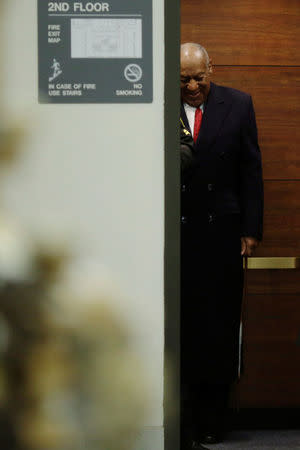 Actor and comedian Bill Cosby arrives for the tenth day of his retrial for his sexual assault case at the Montgomery County Courthouse in Norristown, Pennsylvania on April 20, 2018.Dominick Reuter/Pool via REUTERS