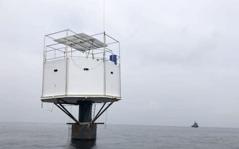 'Seastead', a floating 'living platform' in the Andaman Sea - Credit:  ROYAL THAI NAVY HANDOUT/EPA-EFE/REX