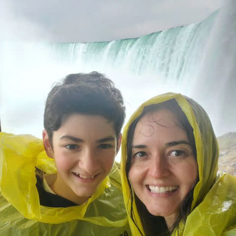 <p>Danica McKellar Instagram</p> Danica McKellar and her son Draco Vert in Niagara Falls.