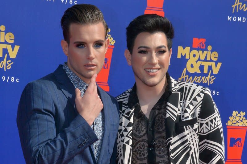 Nico Tortorella (L) and Manuel Gutierrez attend the MTV Movie & TV Awards in 2019. File Photo by Jim Ruymen/UPI