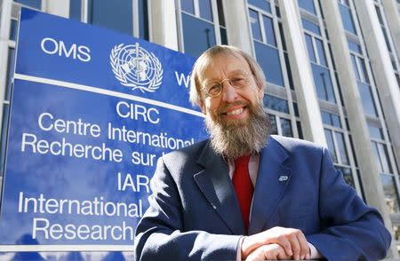 Section Head of IARC Monographs Kurt Straif poses for a portrait in front of IARC in Lyon, France, April 14, 2016. REUTERS/Robert Pratta