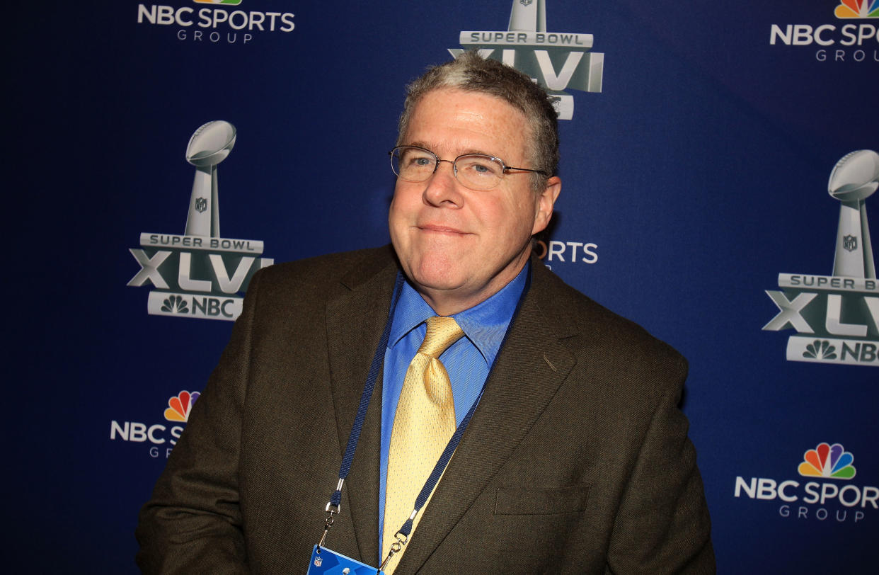 INDIANAPOLIS, IN - JANUARY 31:  NBC studio analyst and Sports Illustrated write Peter King looks on during the Super Bowl XLVI Broadcasters Press Conference at the Super Bowl XLVI Media Canter in the J.W. Marriott Indianapolis on January 31, 2012 in Indianapolis, Indiana.  (Photo by Scott Halleran/Getty Images)