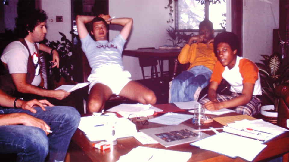 Teenage Allen (far right) sat in on writing sessions with David Letterman and Jimmie Walker. - Credit: Courtesy of Jimmie Walker