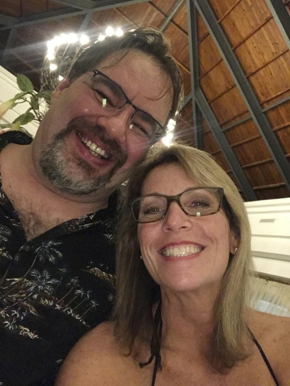 In this undated selfie taken by Tammy Lawrence-Daley, shows her with her husband Chris Daley. Police in the Dominican Republic are investigating an attack on Lawrence-Daley at a resort in Punta Cana, Dominican Republic in January. Lawrence-Daley made the attack public on social media, detailing a vicious hours-long assault by a man she said was wearing the uniform of an all-inclusive resort.
