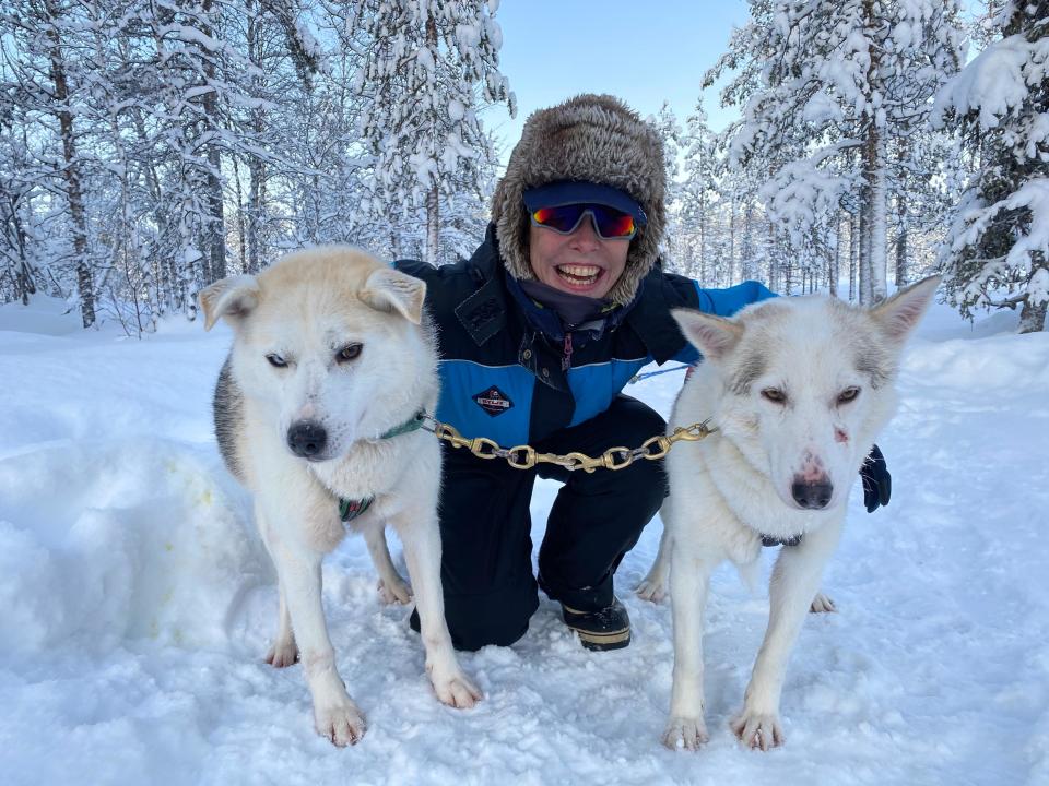 Kay Burley found husky sledding isn't as easy as it looks