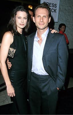 Christian Slater with his wife Ryan at the Mann National Theater premiere of Dreamworks' The Contender