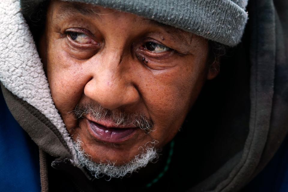 Allan Gray, 64, leaves Our Daily Bread in Over-the-Rhine, where he gets a hot meal. Gray said he sometimes sleeps in shelters but feels safer under the bridges. He said there's fighting and stealing in some shelters. He now has a voucher and hopes to be in an apartment soon.