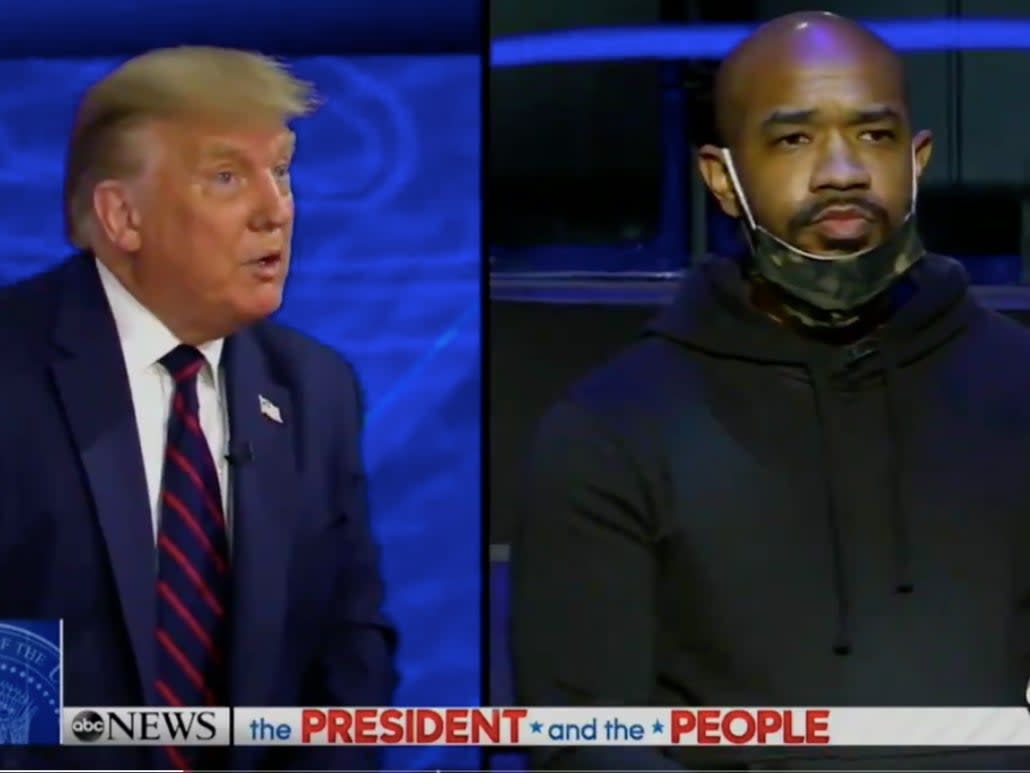 Donald Trump asks Pastor Carl Day's question on systemic racism (ABC News/Screenshot)