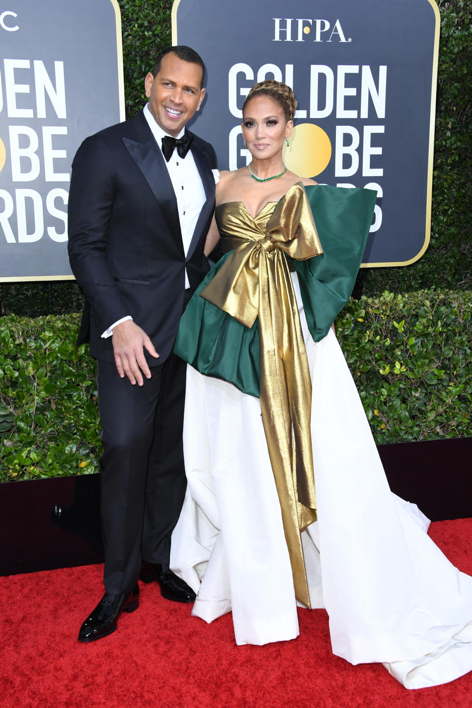 BEVERLY HILLS, CALIFORNIA - JANUARY 05: (L-R) Alex Rodriguez and Jennifer Lopez attend the 77th Annual Golden Globe Awards at The Beverly Hilton Hotel on January 05, 2020 in Beverly Hills, California. (Photo by Jon Kopaloff/Getty Images)