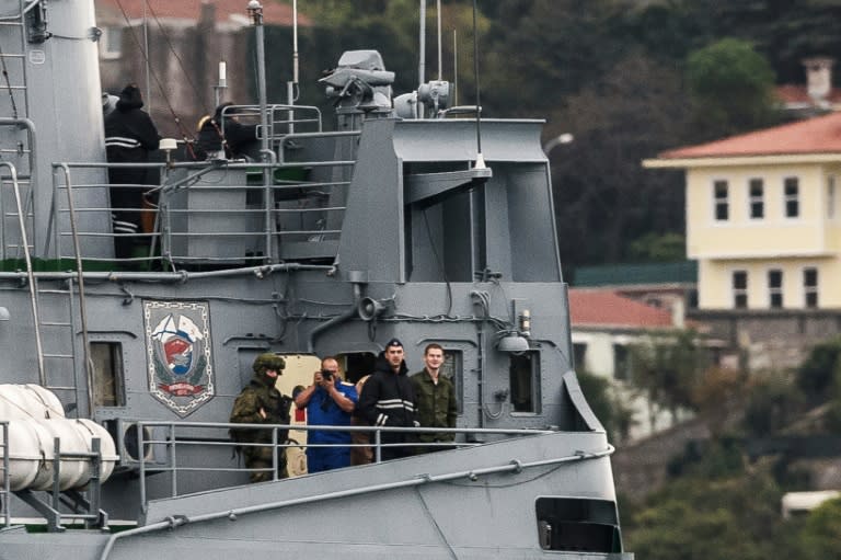 The passage of Russian warships through the densely-populated Turkish metropolis offers a unique chance to see close up a deployed Russian vessel that would usually be kept well away from prying eyes