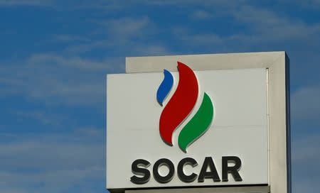 The logo of Azeri state oil company SOCAR is seen near Gori, Georgia, May 3, 2016. REUTERS/David Mdzinarishvili