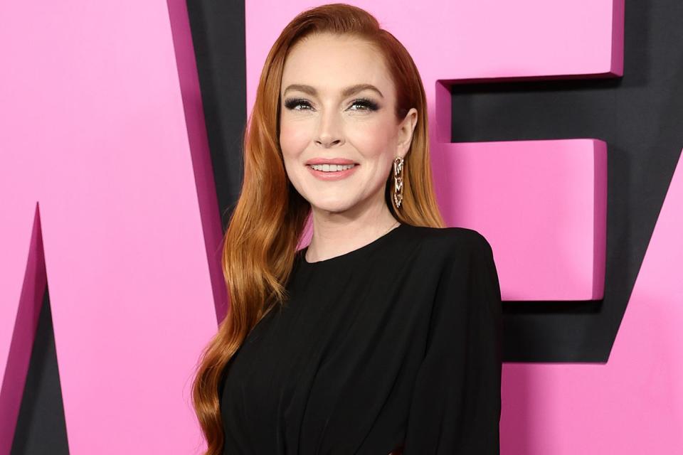 <p>Arturo Holmes/Getty</p> Lindsay Lohan at the premiere of <em>Mean Girls</em> in New York City on Jan. 8, 2024
