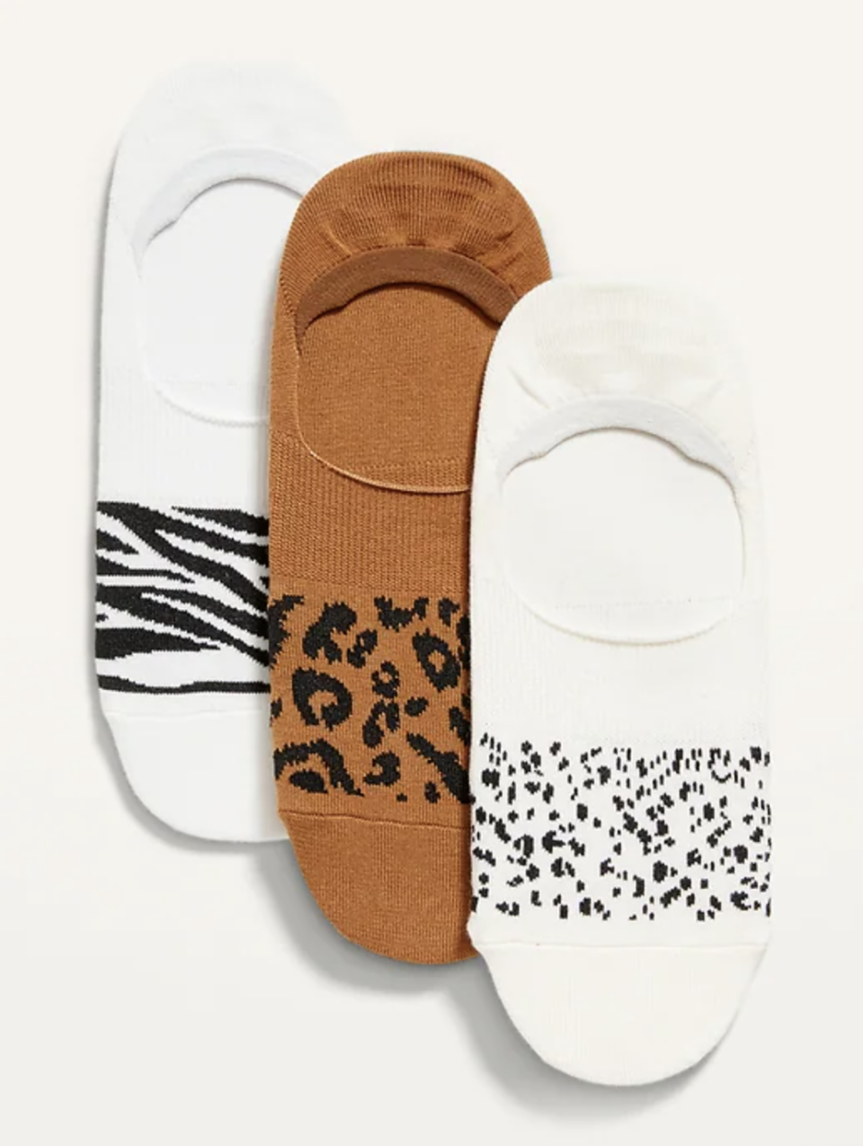 Novelty No-Show Sneaker Socks 3-Pack in Animal Prints (Photo via Old Navy)