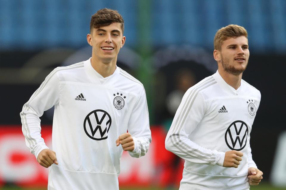 Kai Havertz and Timo Werner, both signed by Chelsea, represent Germany's still-thriving talent pool. (Bongarts/Getty Images)