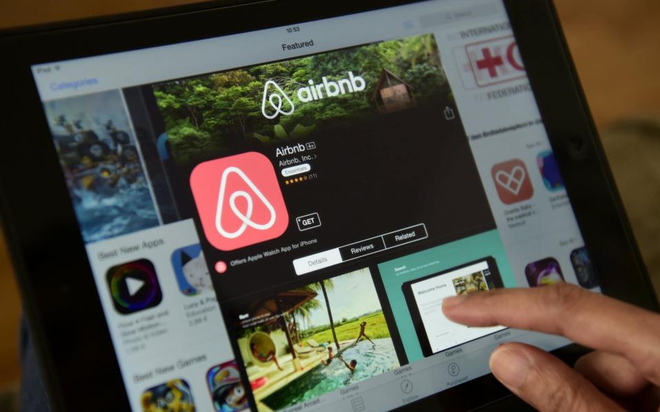 Airbnb on an iPad - AFP