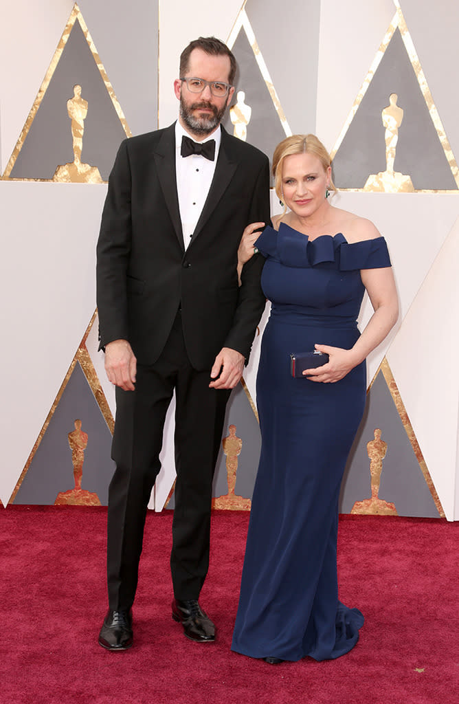Patricia Arquette and Eric White attend the 88th Annual Academy Awards at the Dolby Theatre on February 28, 2016, in Hollywood, California.
