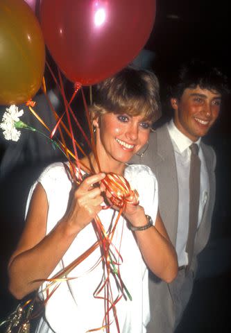 <p>Barry King/WireImage</p> Olivia Newton-John and Matt Lattanzi in 1981