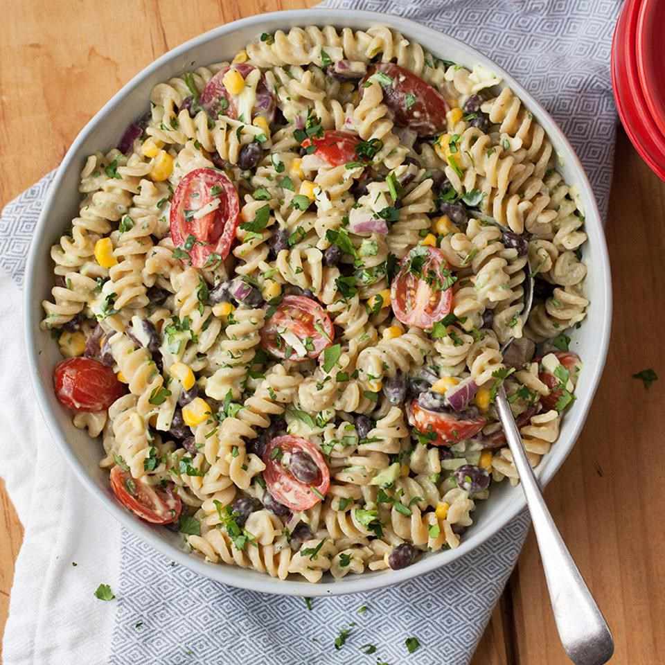 Mexican Pasta Salad with Creamy Avocado Dressing