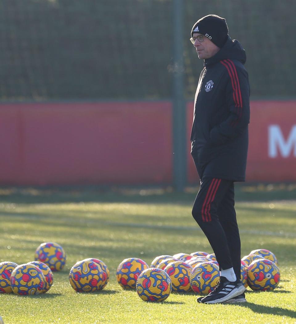 Interim Manager Ralf Rangnick during Manchester United training (Getty)