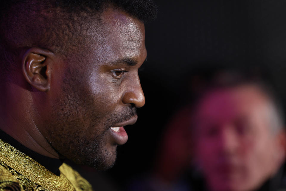 Francis Ngannou, ici le 15 janvier 2024, a annoncé la mort de son fils de 15 mois le 29 avril 2024.