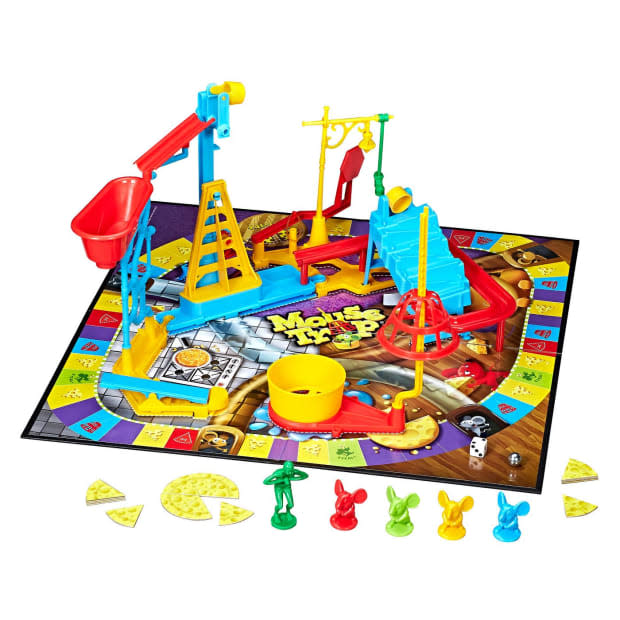 <p><a href="https://www.amazon.com/Mouse-Trap-Game-Amazon-Exclusive/dp/B00000DMFD?crid=2DTTCV9P18D0Y&keywords=Mouse+Trap+Game&qid=1677948584&s=toys-and-games&sprefix=mouse+trap+game%252Ctoys-and-games%252C119&sr=1-1-spons&psc=1&spLa=ZW5jcnlwdGVkUXVhbGlmaWVyPUExNFZZNVk2Q1Y3OTNGJmVuY3J5cHRlZElkPUEwMTQxNzE4M0taUVZUQ0VTMVhJWiZlbmNyeXB0ZWRBZElkPUEwMjg0Nzk0UTI2VEk3STZPNEFHJndpZGdldE5hbWU9c3BfYXRmJmFjdGlvbj1jbGlja1JlZGlyZWN0JmRvTm90TG9nQ2xpY2s9dHJ1ZQ%253D%253D&linkCode=ll1&tag=parade03-20&linkId=e55c550e419e507a285b86f4fe2683ef&language=en_US&ref_=as_li_ss_tl" rel="nofollow noopener" target="_blank" data-ylk="slk:Amazon;elm:context_link;itc:0;sec:content-canvas" class="link ">Amazon</a></p>