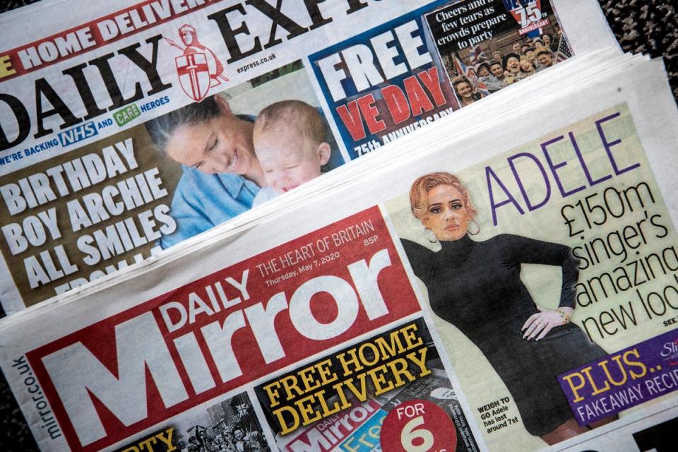 The UK’s largest regional publisher has warned newsprint inflation and reduced demand for advertising is knocking the industry as it reported profits fell by almost a third (PA) (PA Archive)