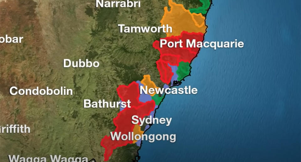 Major flood warnings are in place across NSW for Saturday. Source: BoM