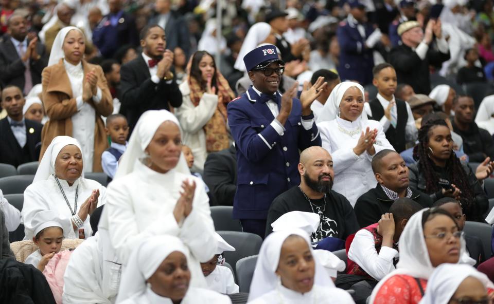 Minister Louis Farrakhan addressed thousands of members of the Nation of Islam during Saviours' Day on Sunday, Feb. 23, 2020 at the what was then the TCF Center in Detroit.