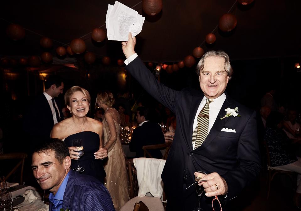 My sweet dad, victorious after a successful speech.