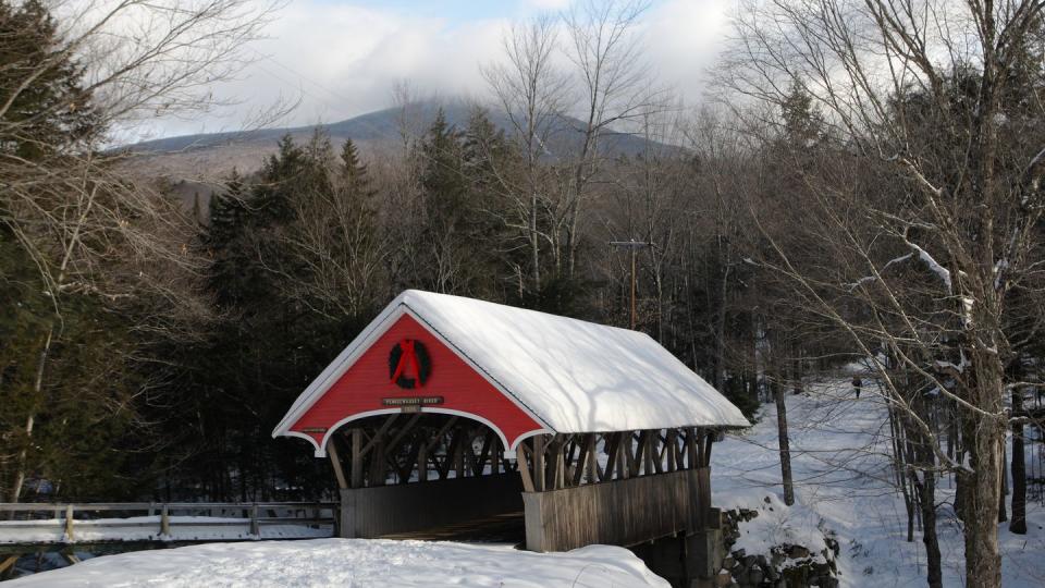 covered bridges flume gorge bridge