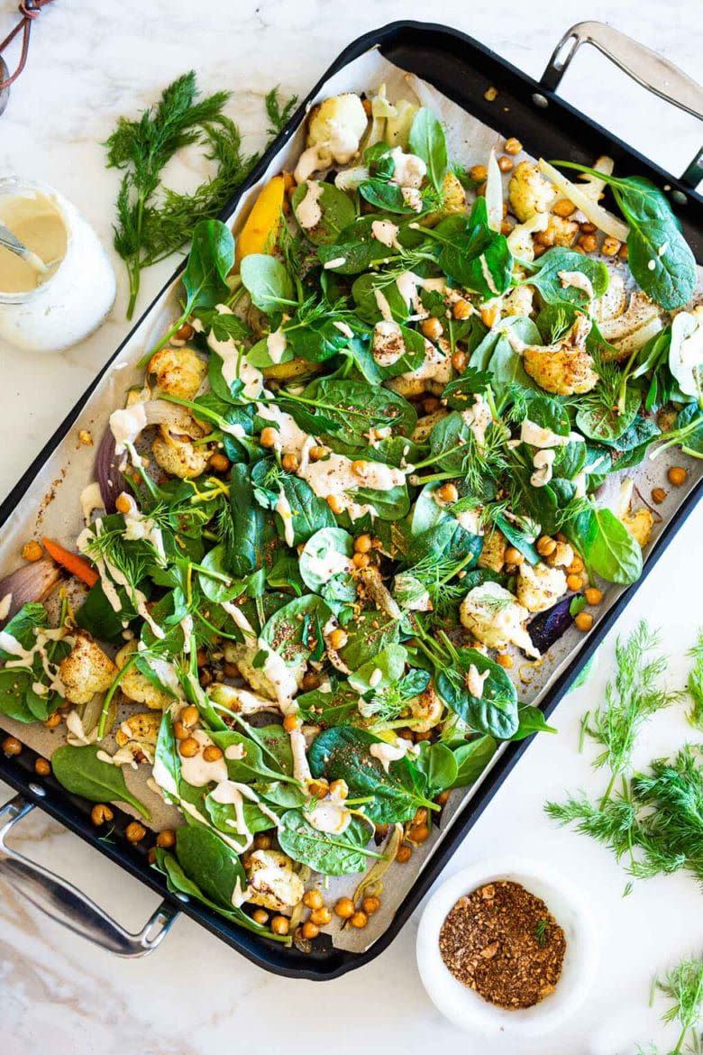 Warm Sheet Pan Salad