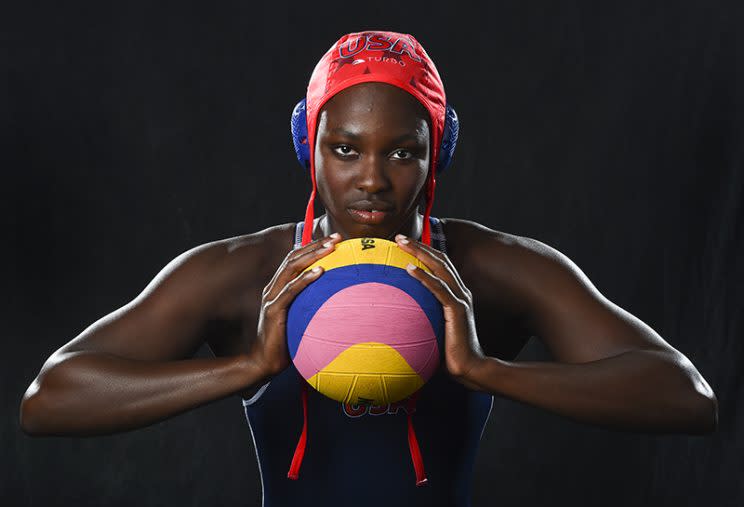 LOS ANGELES, CA - MARCH 9: U.S. water polo player Ashleigh Johnson at the Olympic media summit on March 9, 2016 in Los Angeles, CA. (Jonathan Newton / The Washington Post via Getty Images)