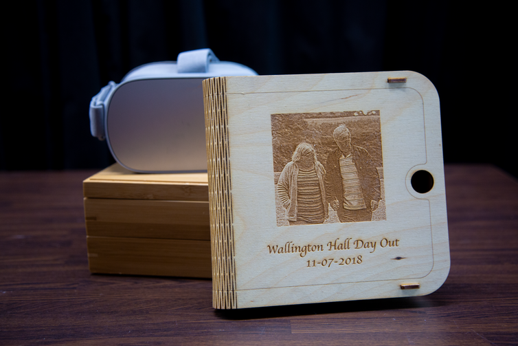 <span class="caption">Personalised boxes containing VR experiences that the families captured.</span> <span class="attribution"><span class="source">James Hodge</span></span>