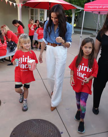 <p>Eric Charbonneau</p> Meghan Markle celebrating International Day of the Girl 2024 at Girls Inc. in Santa Barbara, California