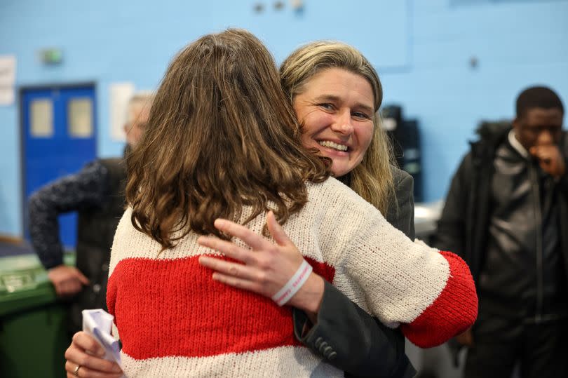 Jayne Kirkham, Labour candidate wins the seat for Truro and Falmouth constituency at the election count in Truro College Sports Hall.