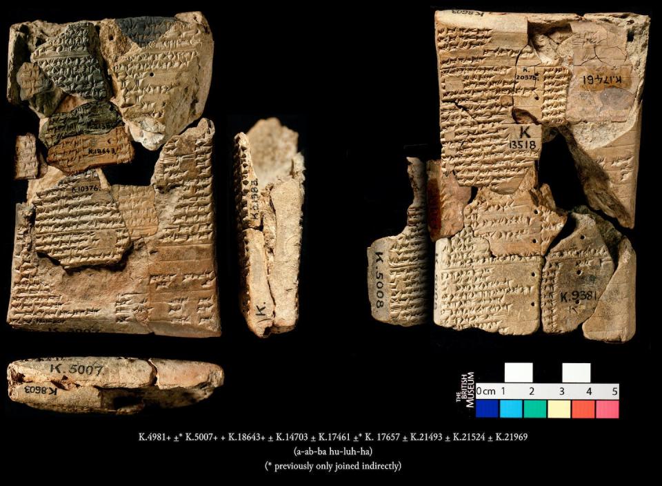 Reconstruction of the manuscript K.4981+ from nine discrete fragments previously transliterated in the Fragmentarium. Author provided