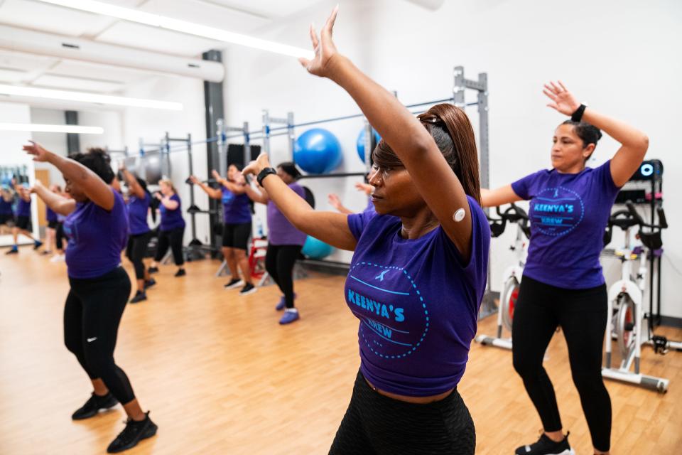 Keenya Taylor participates in a Zumba class last month. She attends the classes three times a week as part of her effort to control her diabetes.