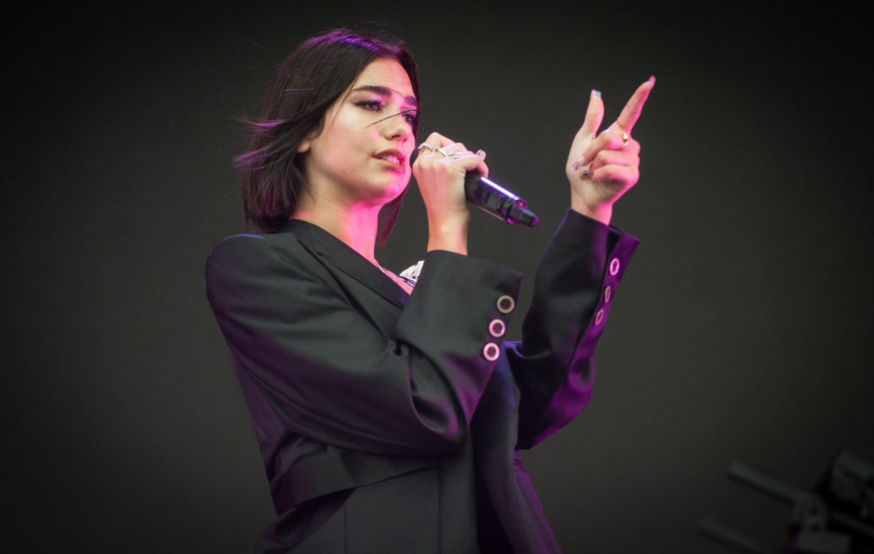 Dua Lipa performs at the&nbsp;Leeds Festival in England in August 2018. (Photo: EMPICS Entertainment)