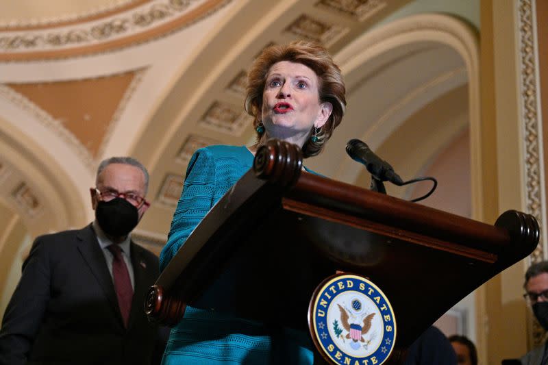 FILE PHOTO: U.S. Senator Debbie Stabenow (D-MI) speaks after the weekly Senate Democratic policy luncheon in the U.S. Capitol in Washington